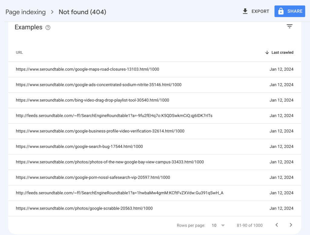 Erreur 404 se terminant